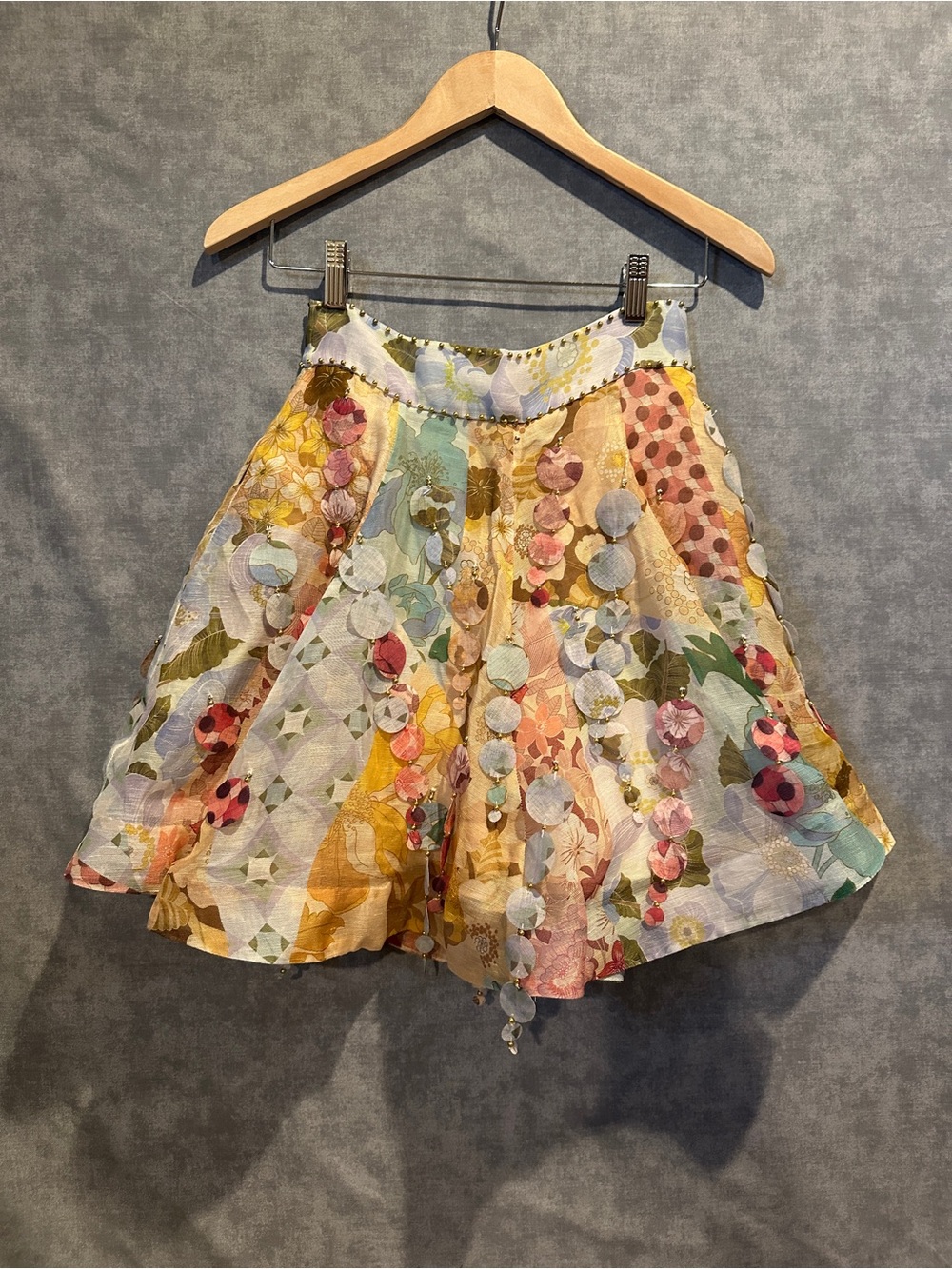 Romantic Boho-Luxe Floral Patchwork Embellished Statement Skirt